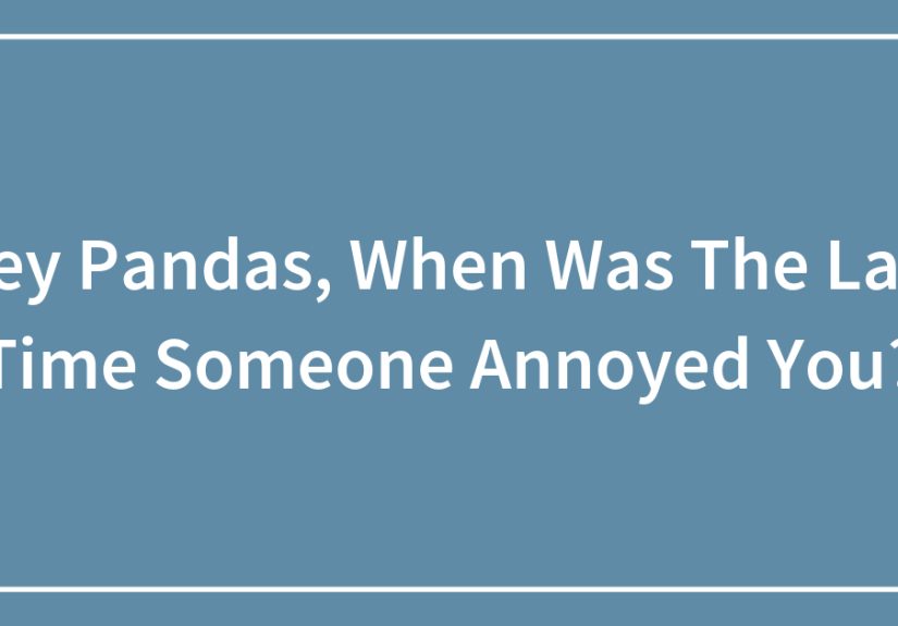 Hey Pandas, When Was The Last Time Someone Annoyed You? (Closed)
