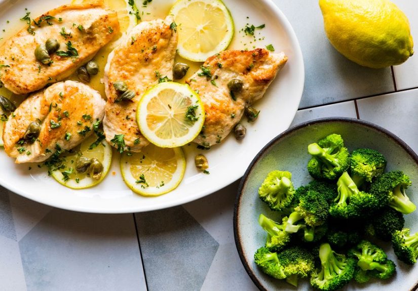 Keto Mustard Baked Chicken with Lemon-Roasted Broccoli