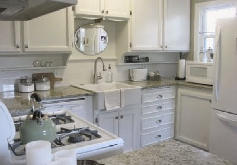 Beautiful White Kitchen; Before and After