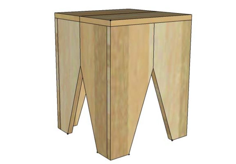 DIY Modern Natural Wood Block Stools