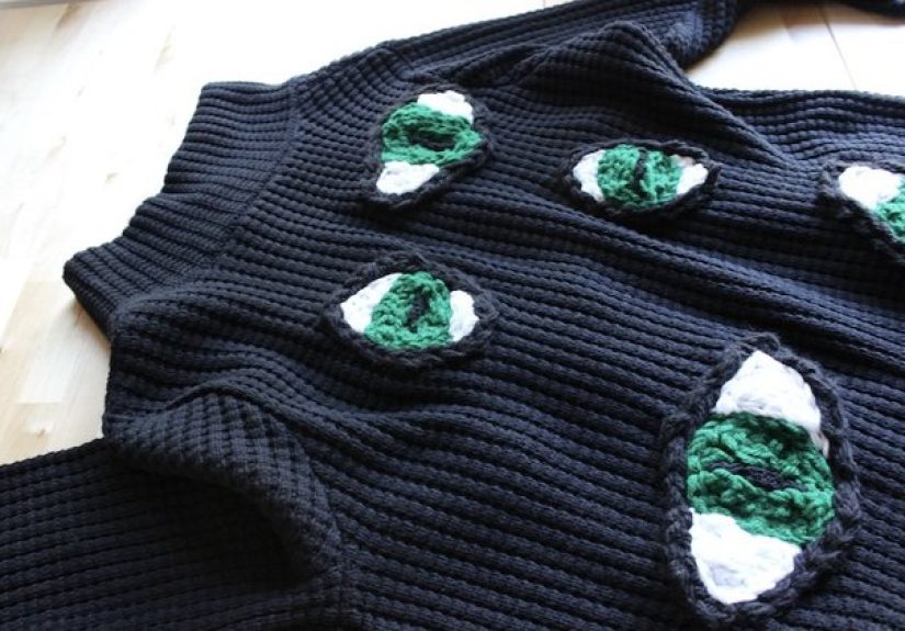Embroidered Cardigan Tutorial With Yarn Cat Eyes