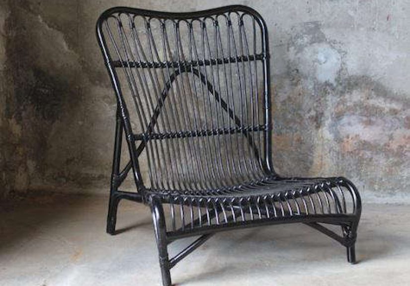 Furniture: High/Low Black Rattan Chair