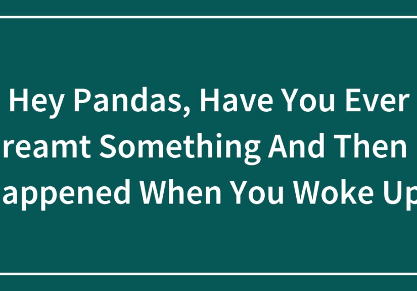 Hey Pandas, Have You Ever Dreamt Something And Then It Happened When You Woke Up?