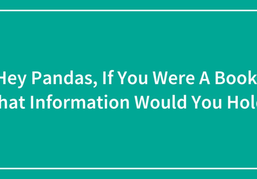 Hey Pandas, If You Were A Book, What Information Would You Hold?