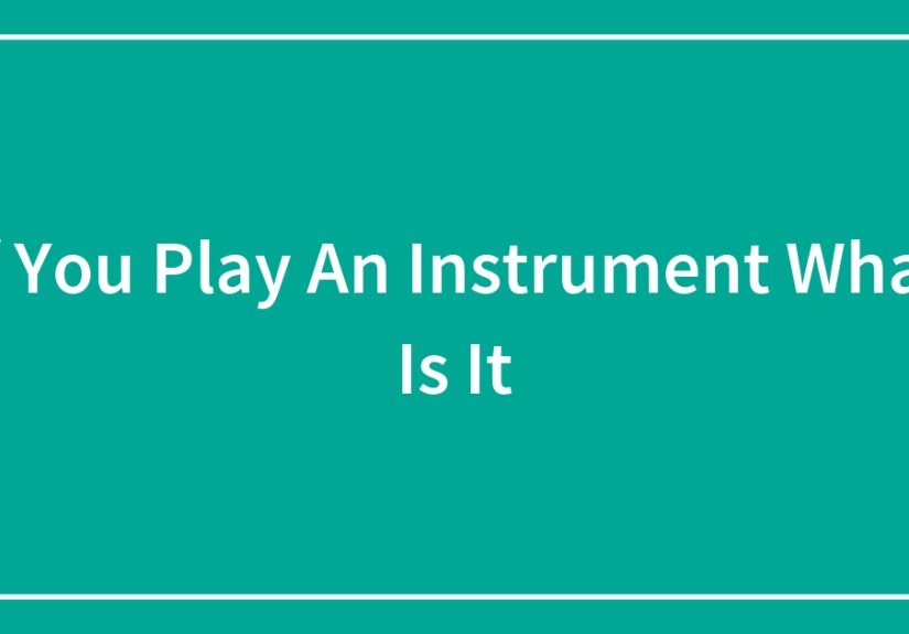 If You Play An Instrument What Is It