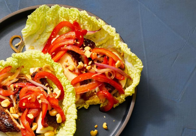 Peanut Chicken Napa Cabbage Cups Recipe