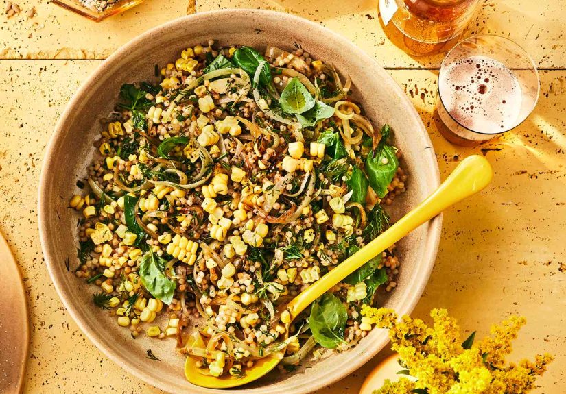Toasted Israeli Couscous With Corn and Herbs Recipe