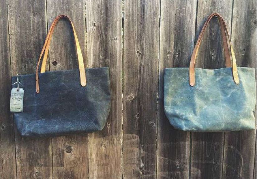 Waxed Indigo Canvas Totes