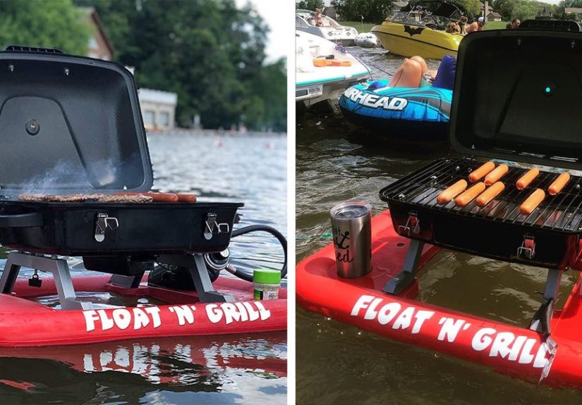 You Can Get This Floating Grill on Amazon to Take Your BBQ on the Water