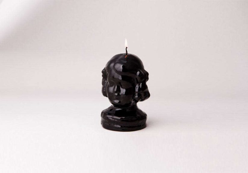 Black Wax Girl’s Head Candle