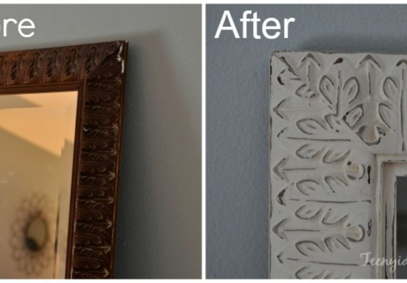Distressed and Painted Mirror