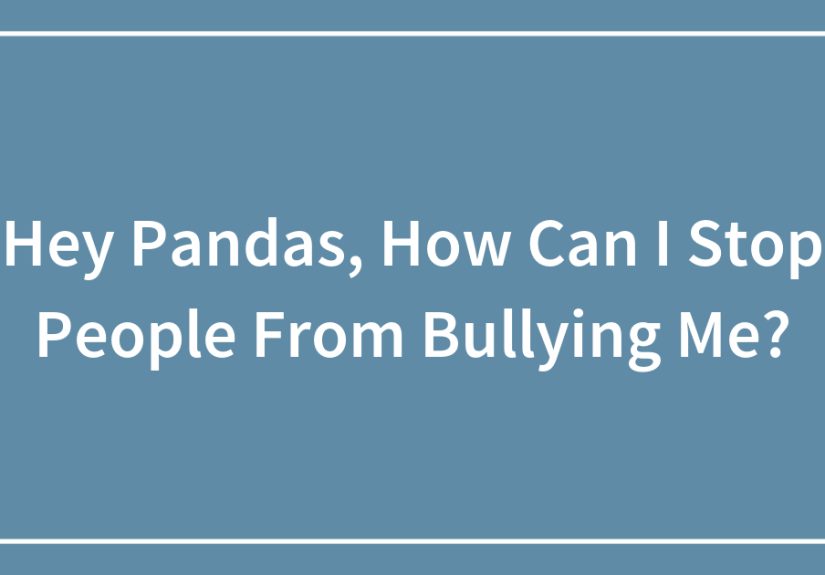 Hey Pandas, How Can I Stop People From Bullying Me?