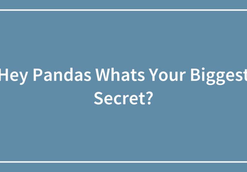 Hey Pandas Whats Your Biggest Secret?