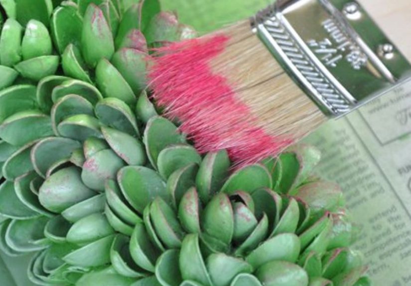 How to Make an Aesthetic Faux Succulent & Pistachio Nut Wreath