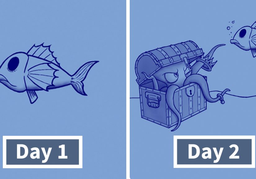 I Challenged Myself To Add One Character A Day To This Fish Drawing For 30 Days Until I Got This Result