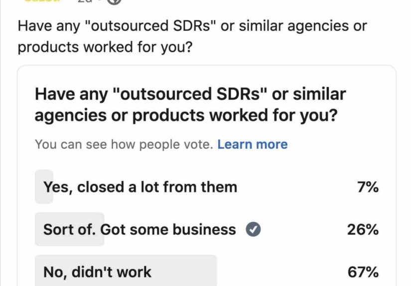 Only 7% of You Have Really Gotten Outsourced SDRs to Work