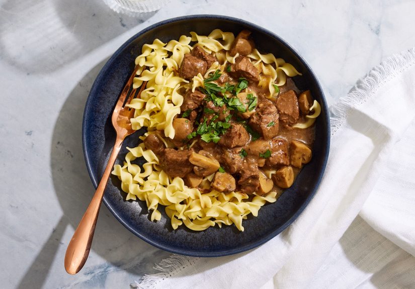 Pressure Cooker Beef Tips with Noodles Recipe