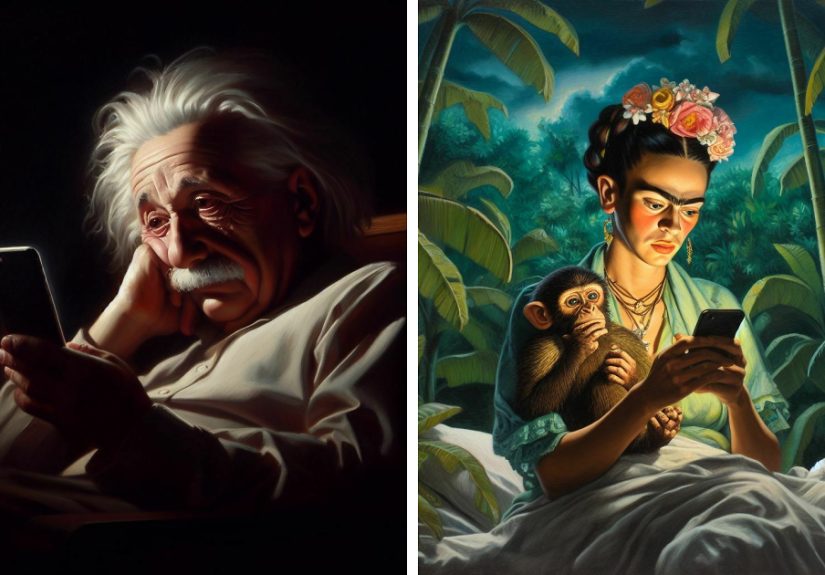 I Created Images Of The Most Influential People In History, Staring Blankly At Smartphones (11 Pics)